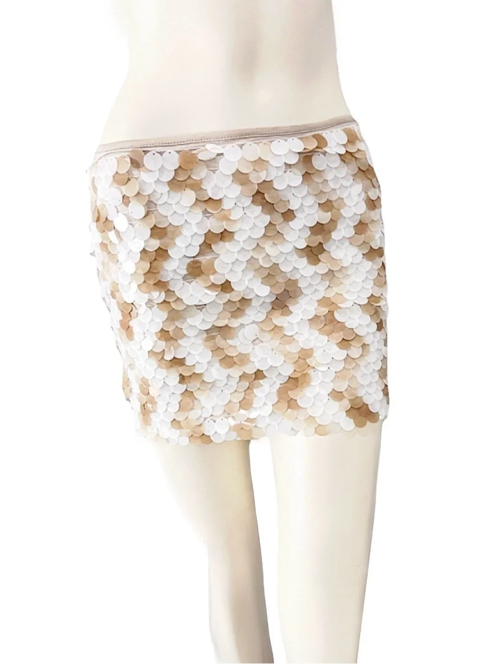 Sincerely Jules Champagne Sequin Mini Skirt Size Small ✨ - Picture 1 of 9